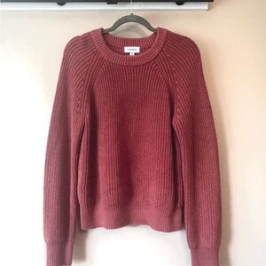 Evereve Dusty Rose Heavyweight Cree Neck Knit Sweater